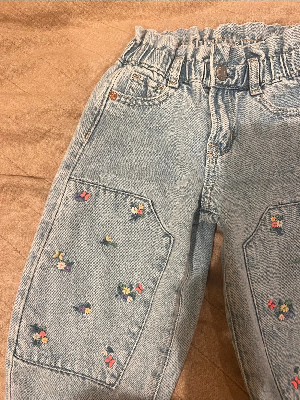 GAP Light Blue Denim Jeans with Embroidered Flowers